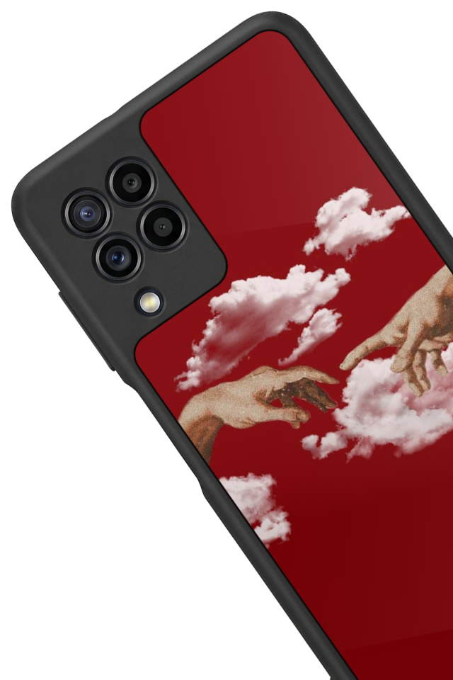 Samsung Galaxy M32 Uyumlu Kirmizi Tasarımlı Glossy Premium Kılıf