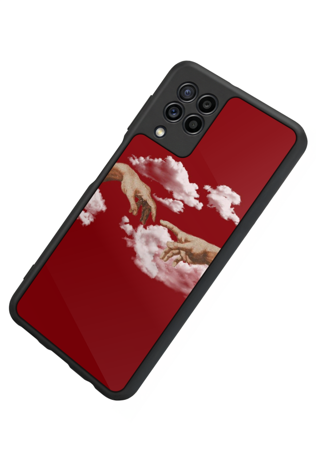 Samsung Galaxy M32 Uyumlu Kirmizi Tasarımlı Glossy Premium Kılıf