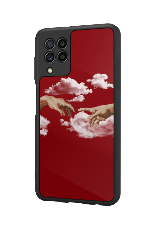 Samsung Galaxy M32 Uyumlu Kirmizi Tasarımlı Glossy Premium Kılıf