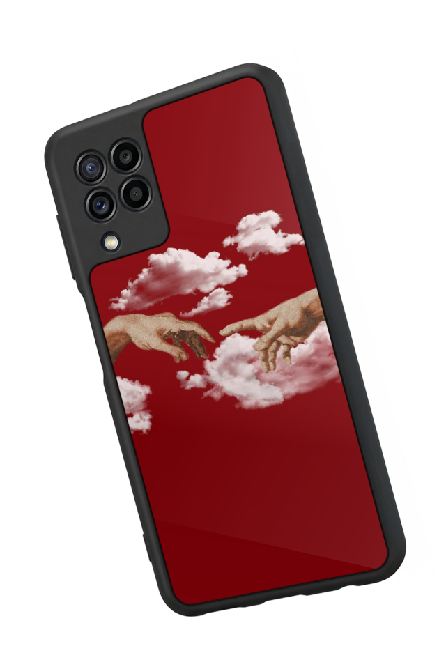 Samsung Galaxy M32 Uyumlu Kirmizi Tasarımlı Glossy Premium Kılıf