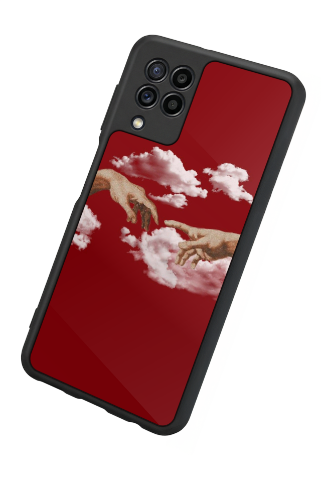 Samsung Galaxy M32 Uyumlu Kirmizi Tasarımlı Glossy Premium Kılıf