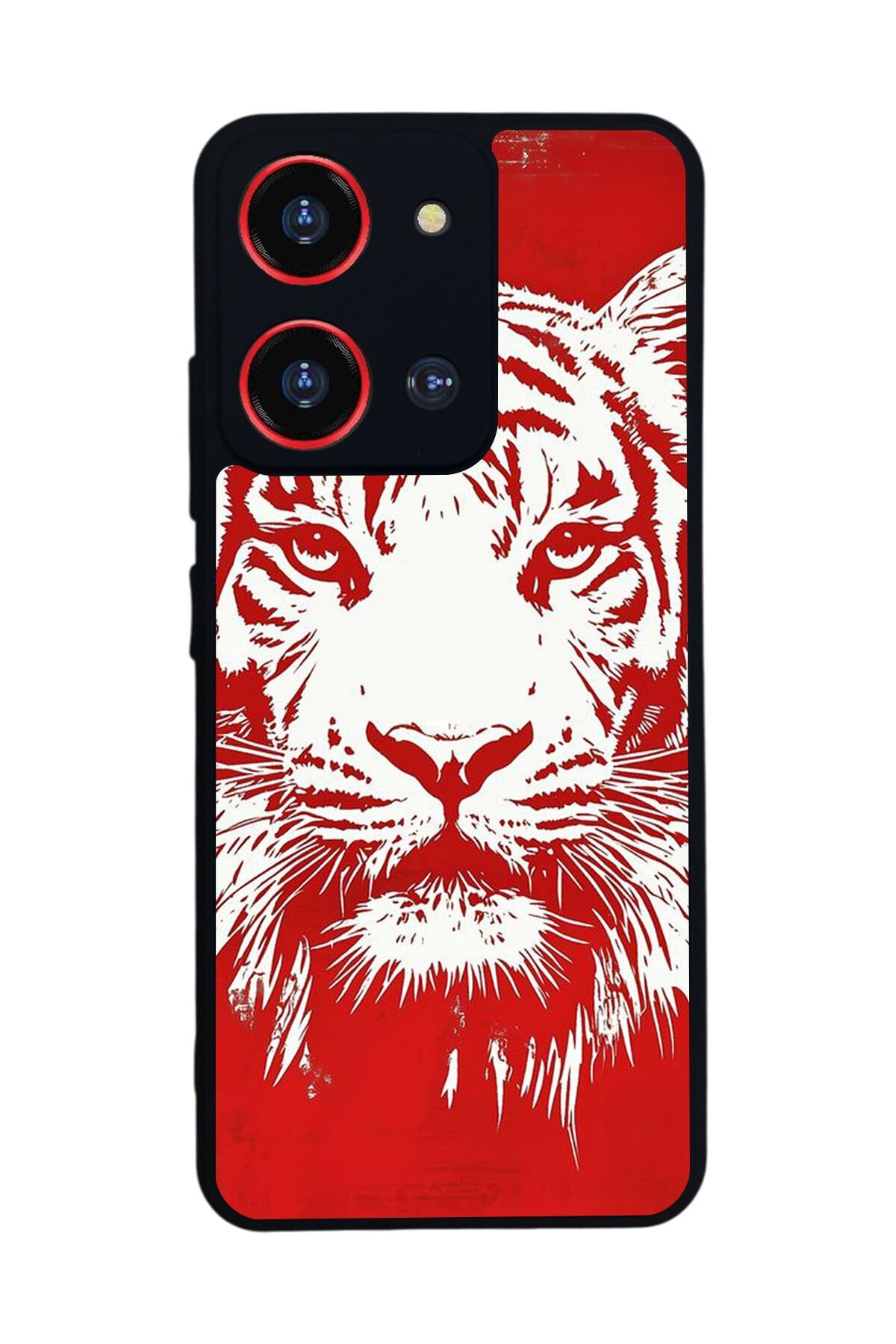 Reeder S19 Max Pro S ZOOM Uyumlu Kirmizi ve Kaplan Tasarımlı Glossy Premium Kılıf