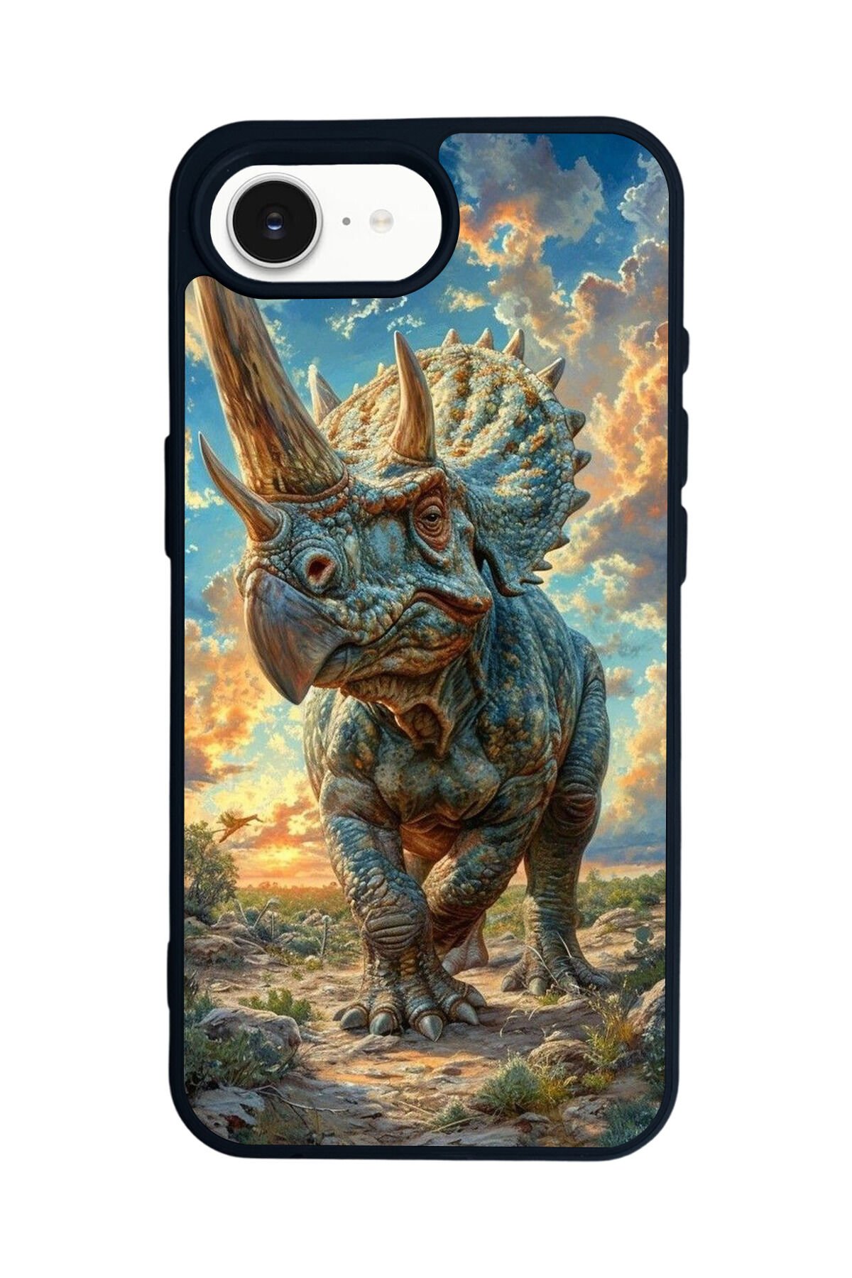 iPhone 16E Uyumlu Dinazor Tasarımlı Glossy Premium Kılıf