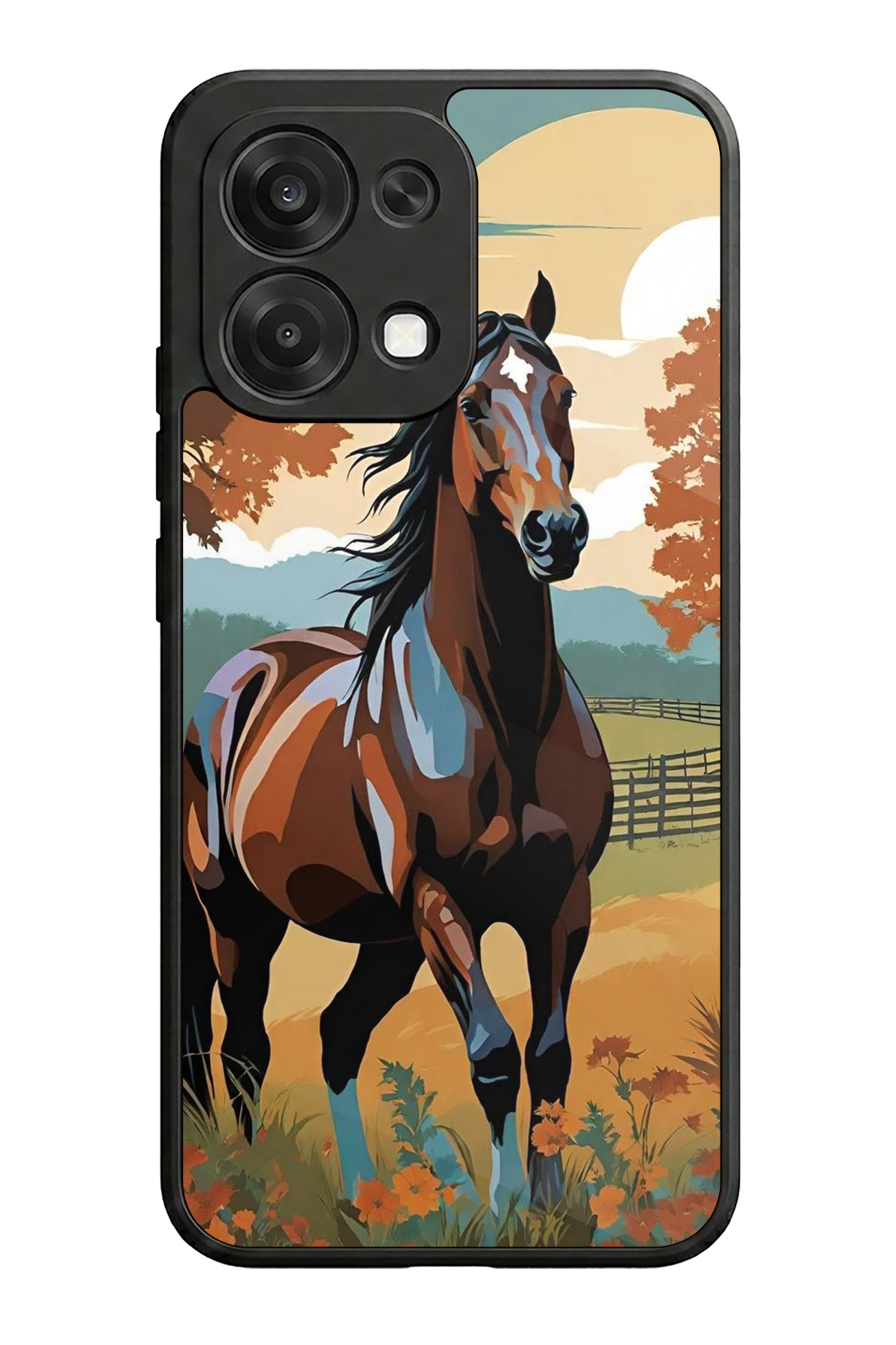 Oppo A6 Pro Uyumlu At Horse Tasarımlı Glossy Premium Kılıf