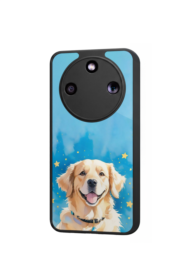 Honor Magic 8 Lite Uyumlu Golden Kopek Tasarımlı Glossy Premium Kılıf