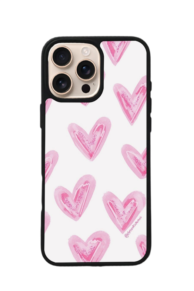 iPhone 16 Pro Uyumlu Kalp Love Tasarımlı Glossy Premium Kılıf
