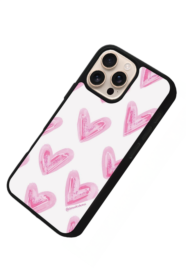 iPhone 16 Pro Uyumlu Kalp Love Tasarımlı Glossy Premium Kılıf