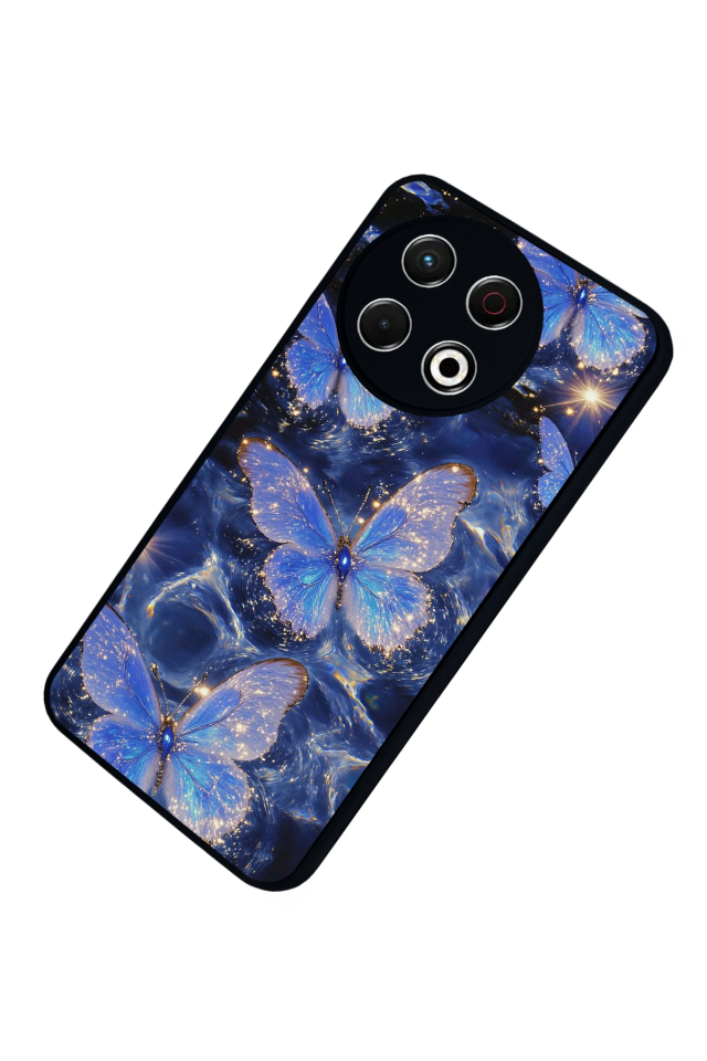 Tecno Spark 30 Pro Uyumlu Kelebek Tasarımlı Glossy Premium Kılıf
