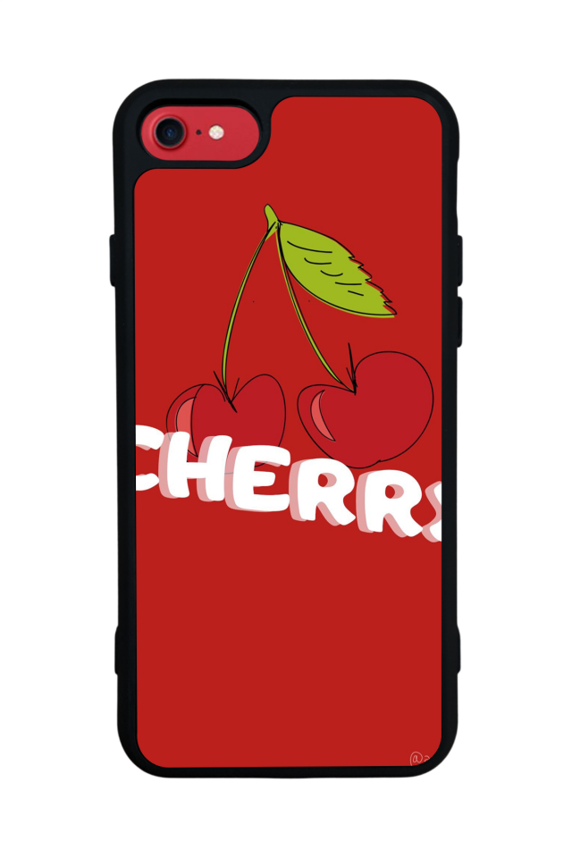 iPhone SE Uyumlu Kiraz Tasarımlı Glossy Premium Kılıf