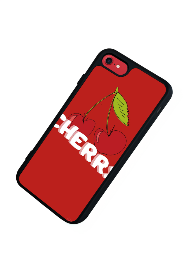 iPhone SE Uyumlu Kiraz Tasarımlı Glossy Premium Kılıf