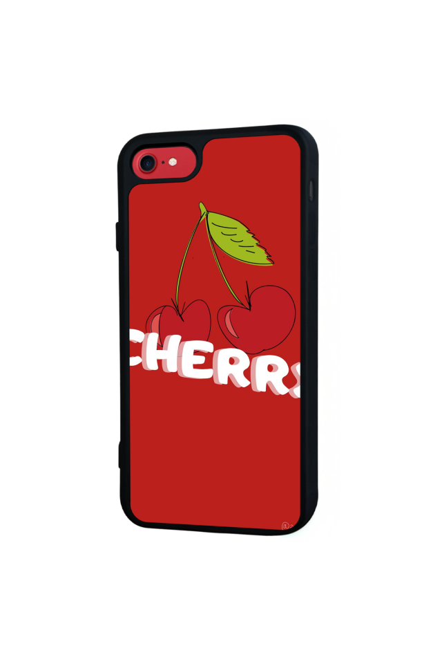 iPhone SE Uyumlu Kiraz Tasarımlı Glossy Premium Kılıf