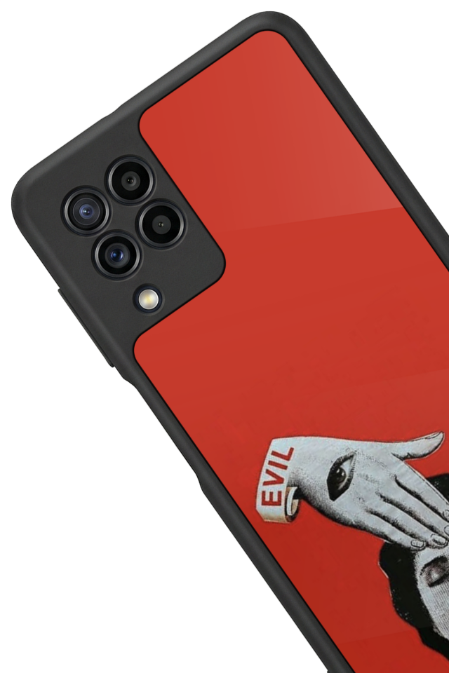 Samsung Galaxy M32 Uyumlu Kirmizi Tasarımlı Glossy Premium Kılıf