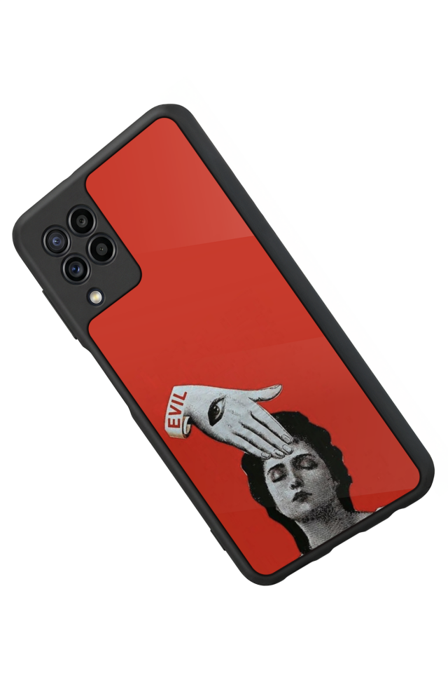 Samsung Galaxy M32 Uyumlu Kirmizi Tasarımlı Glossy Premium Kılıf