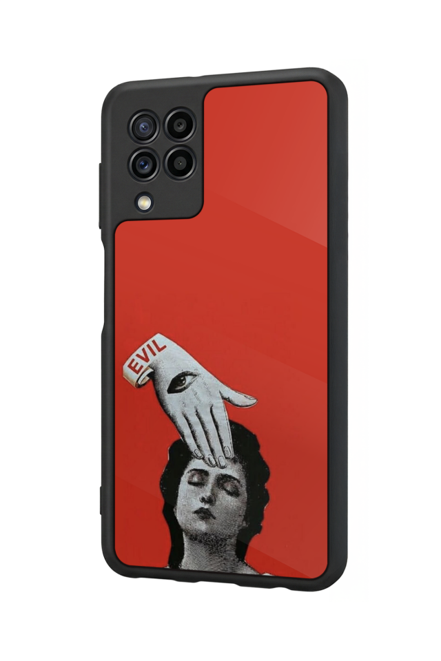 Samsung Galaxy M32 Uyumlu Kirmizi Tasarımlı Glossy Premium Kılıf