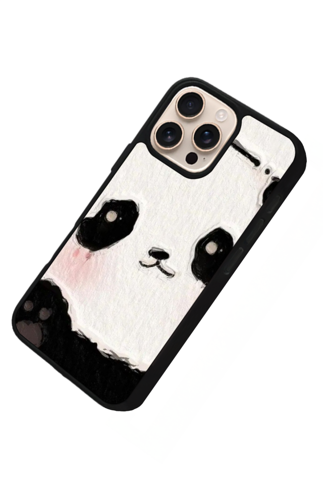 iPhone 14 Pro Uyumlu Panda Tasarımlı Glossy Premium Kılıf