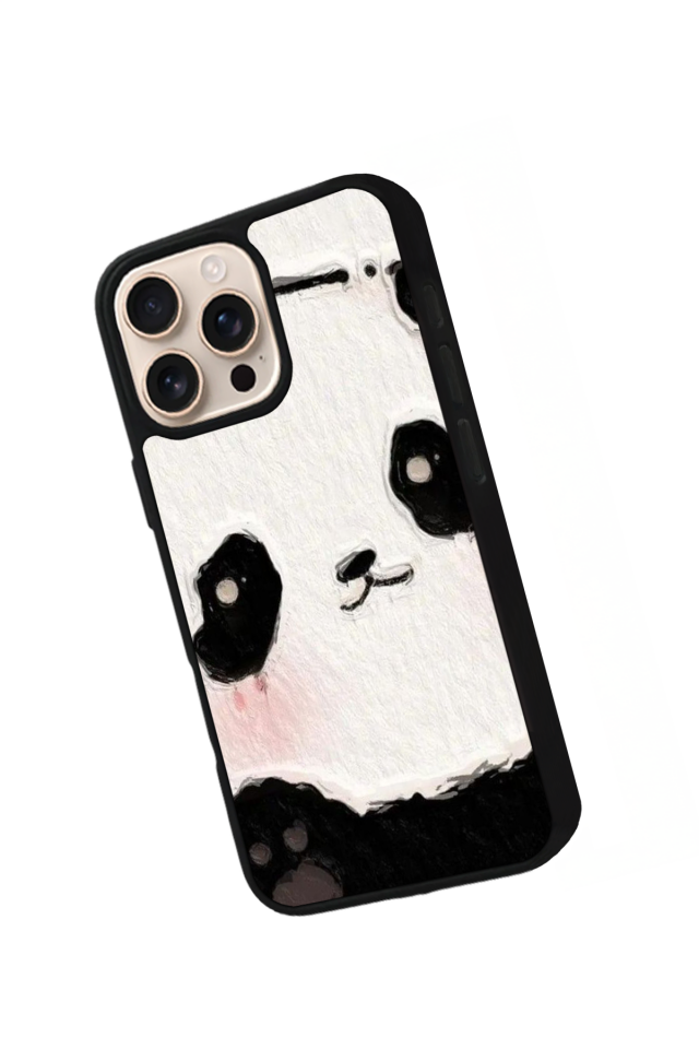 iPhone 14 Pro Uyumlu Panda Tasarımlı Glossy Premium Kılıf
