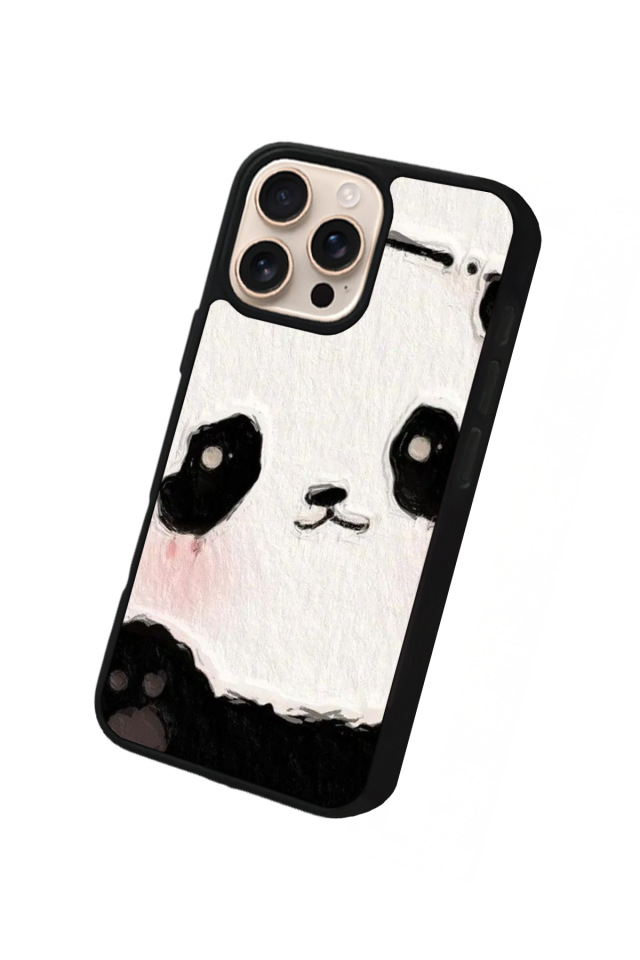 iPhone 14 Pro Uyumlu Panda Tasarımlı Glossy Premium Kılıf