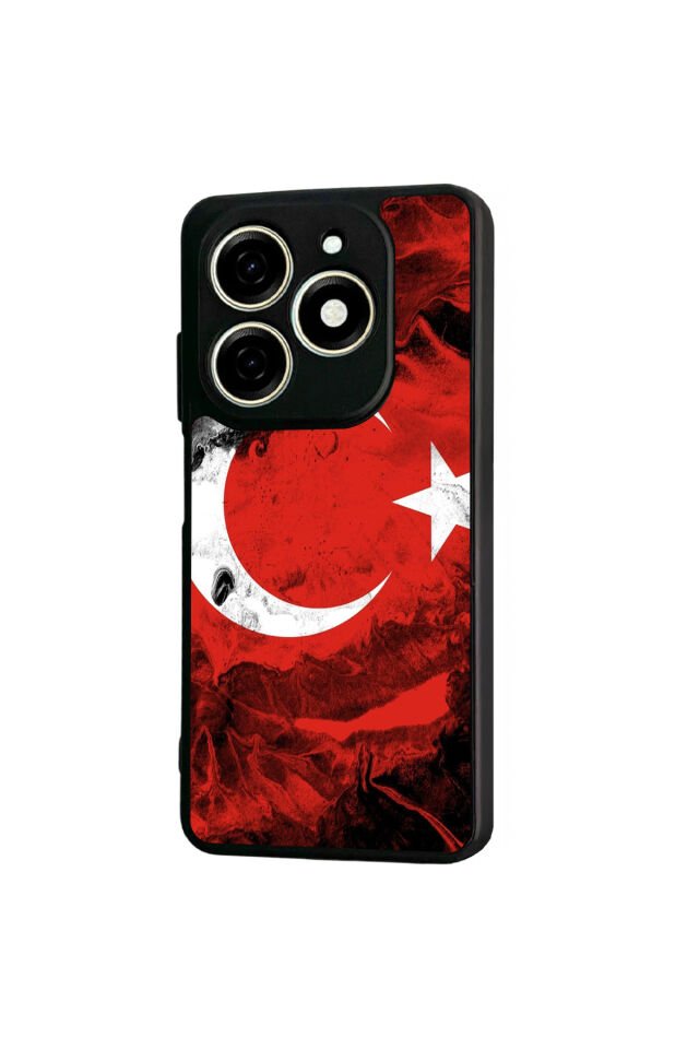 Infınıx Smart 8 Pro Uyumlu Türk Bayragi Tasarımlı Glossy Premium Kılıf