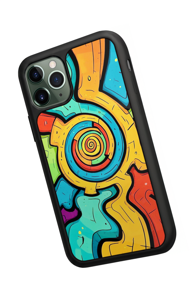 iPhone 11 Pro Uyumlu Abstract Tasarımlı Glossy Premium Kılıf