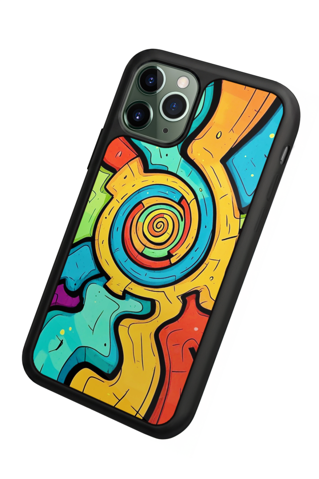 iPhone 11 Pro Uyumlu Abstract Tasarımlı Glossy Premium Kılıf