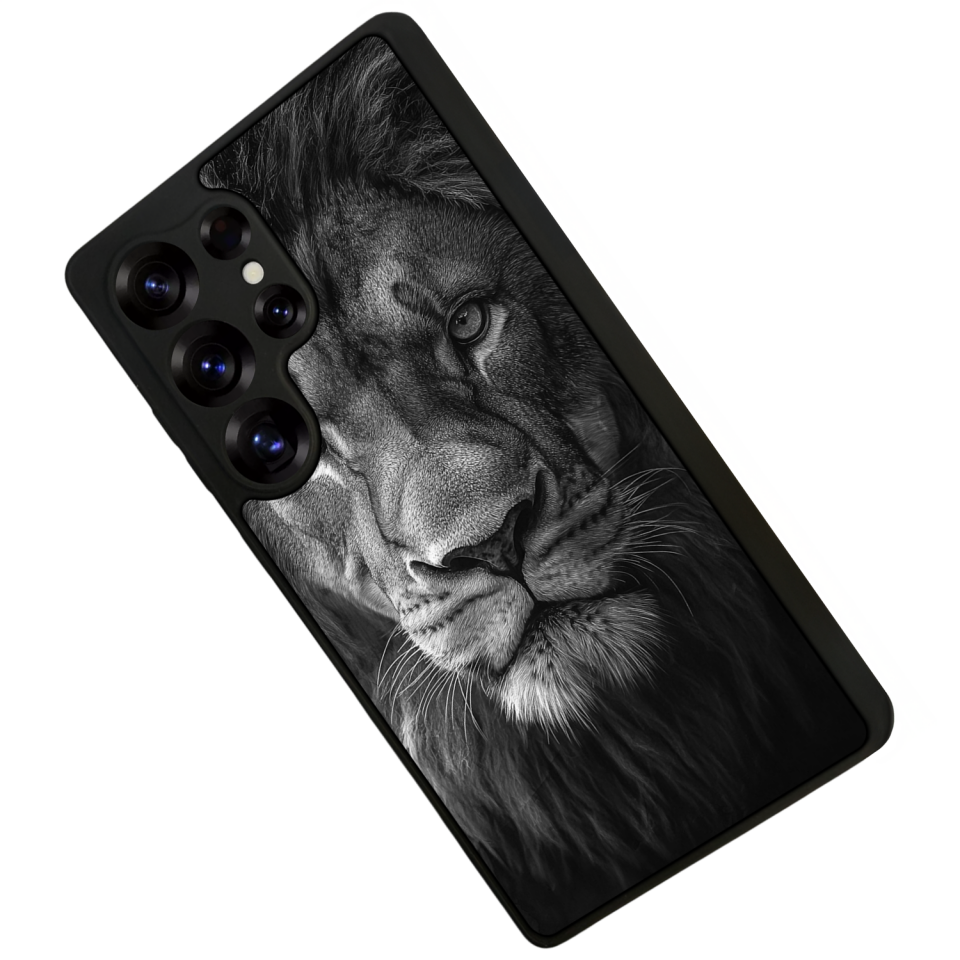 Samsung Galaxy S25 Ultra Uyumlu Aslan Tasarımlı Glossy Premium Kılıf