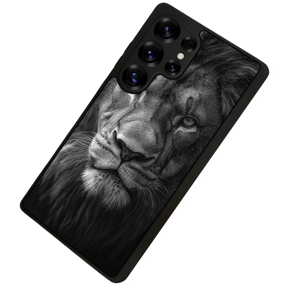 Samsung Galaxy S25 Ultra Uyumlu Aslan Tasarımlı Glossy Premium Kılıf