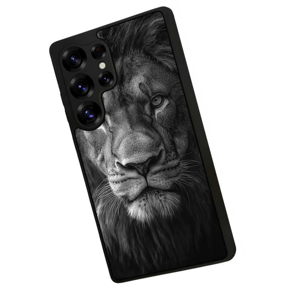 Samsung Galaxy S25 Ultra Uyumlu Aslan Tasarımlı Glossy Premium Kılıf