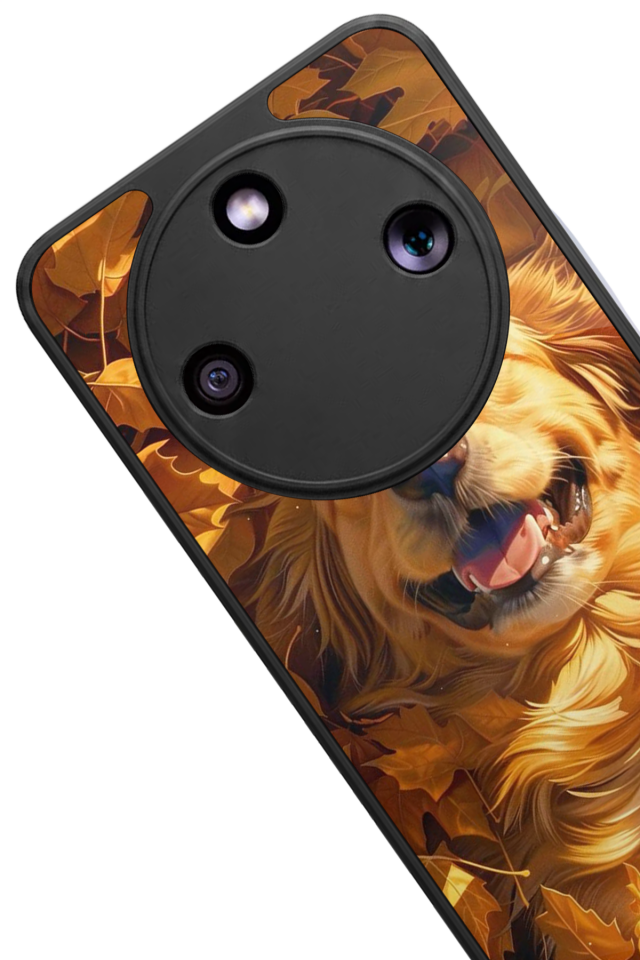 Honor Magic 8 Lite Uyumlu Golden Kopek Tasarımlı Glossy Premium Kılıf