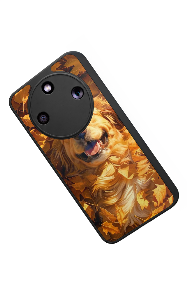 Honor Magic 8 Lite Uyumlu Golden Kopek Tasarımlı Glossy Premium Kılıf