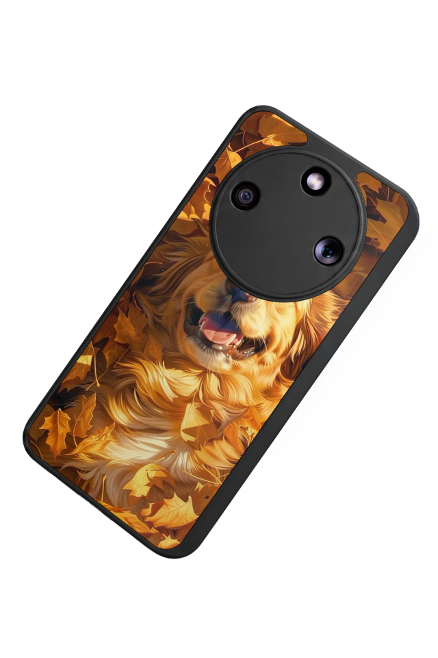 Honor Magic 8 Lite Uyumlu Golden Kopek Tasarımlı Glossy Premium Kılıf