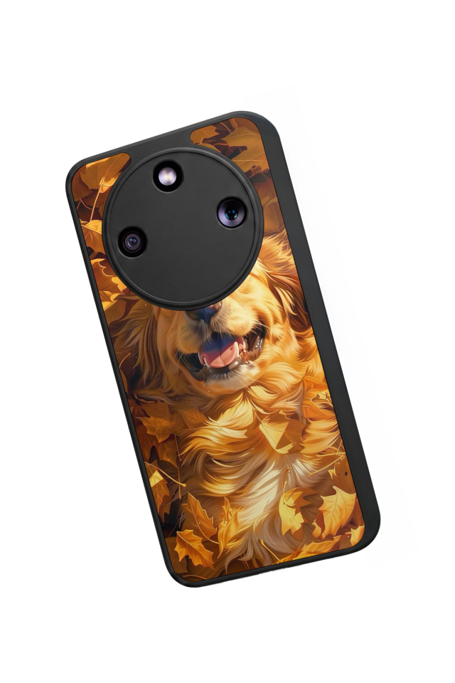 Honor Magic 8 Lite Uyumlu Golden Kopek Tasarımlı Glossy Premium Kılıf