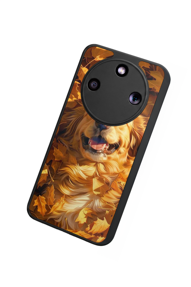 Honor Magic 8 Lite Uyumlu Golden Kopek Tasarımlı Glossy Premium Kılıf