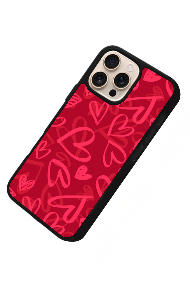 iPhone 16 Pro Uyumlu Kalp Love Tasarımlı Glossy Premium Kılıf