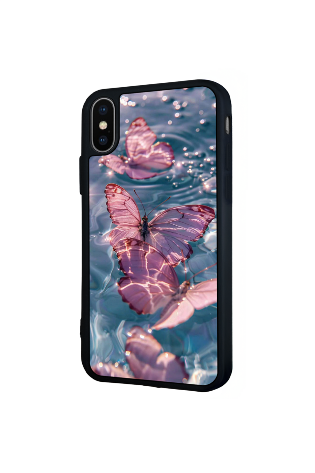 iPhone X/ XS Uyumlu Kelebek Tasarımlı Glossy Premium Kılıf