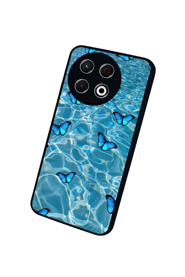 Tecno Spark 30 Pro Uyumlu Kelebek Tasarımlı Glossy Premium Kılıf