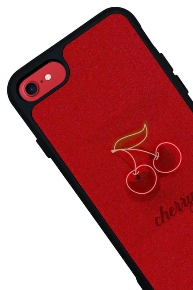 iPhone SE Uyumlu Kiraz Tasarımlı Glossy Premium Kılıf