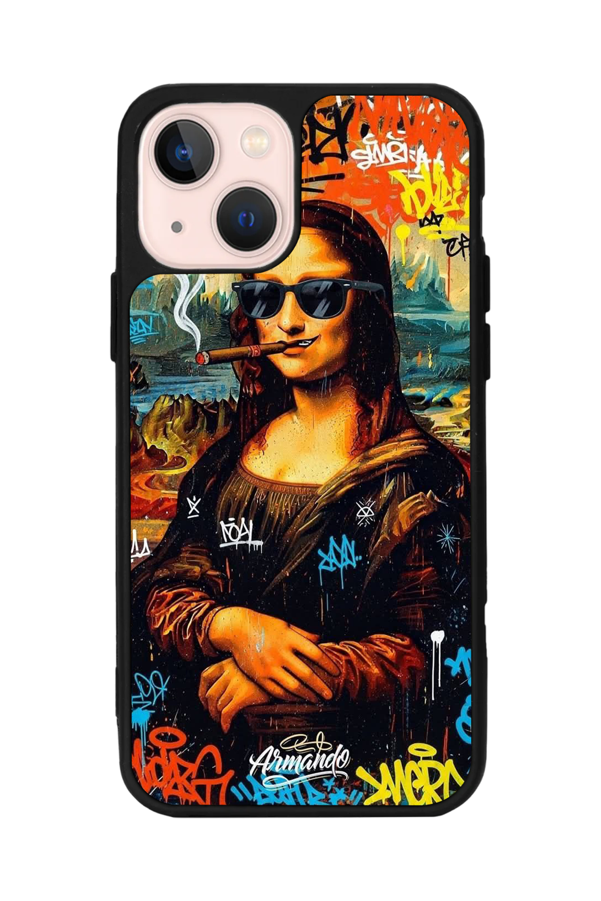 iPhone 13/14 Uyumlu Monalisa Tasarımlı Glossy Premium Kılıf