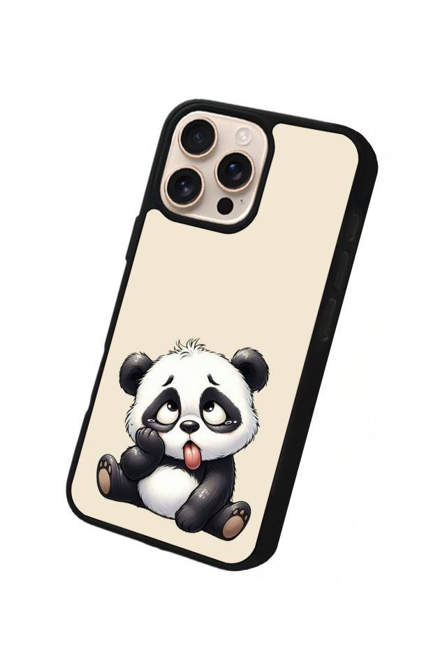 iPhone 14 Pro Uyumlu Panda Tasarımlı Glossy Premium Kılıf