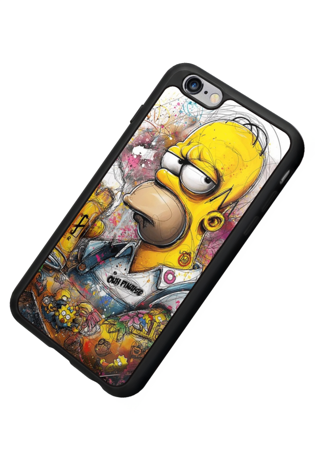iPhone 6 Plus Uyumlu The Simpsons Tasarımlı Glossy Premium Kılıf