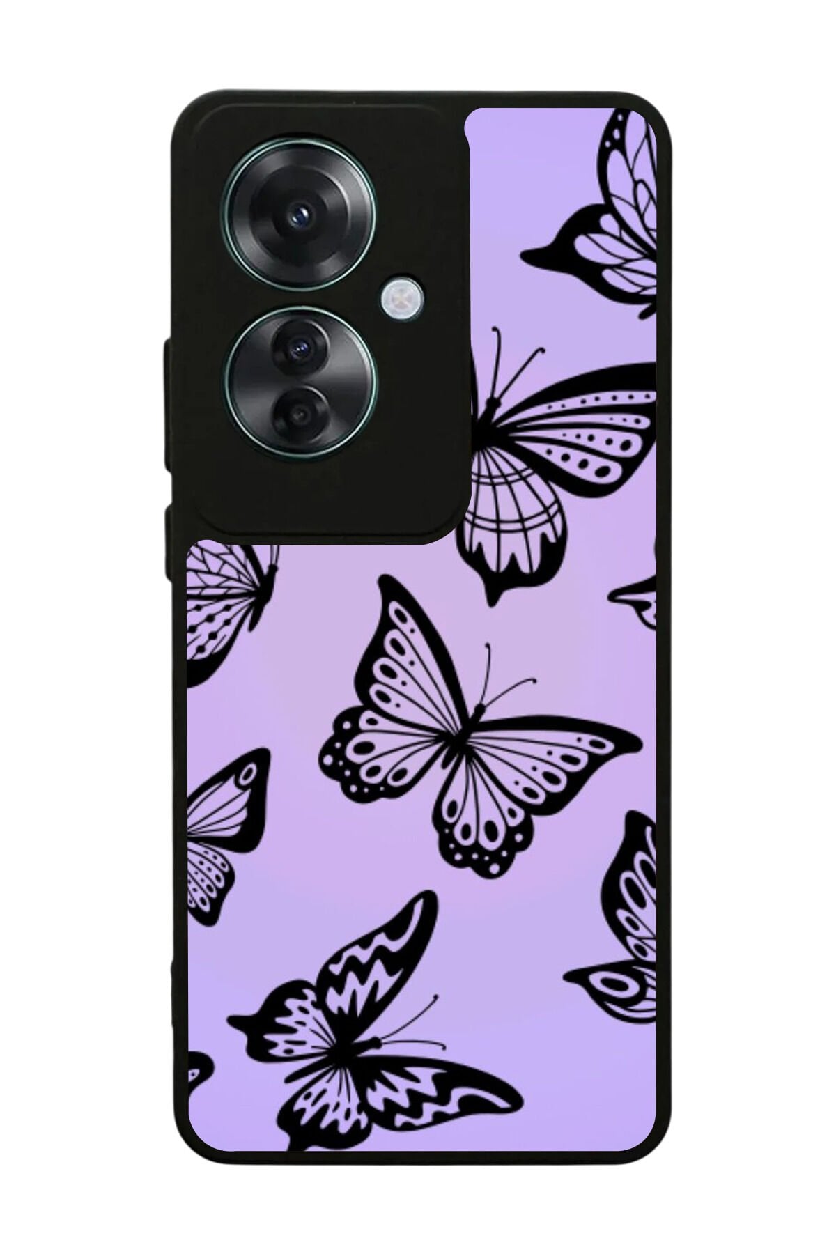 Oppo Reno 11F Uyumlu Kelebek Tasarımlı Glossy Premium Kılıf