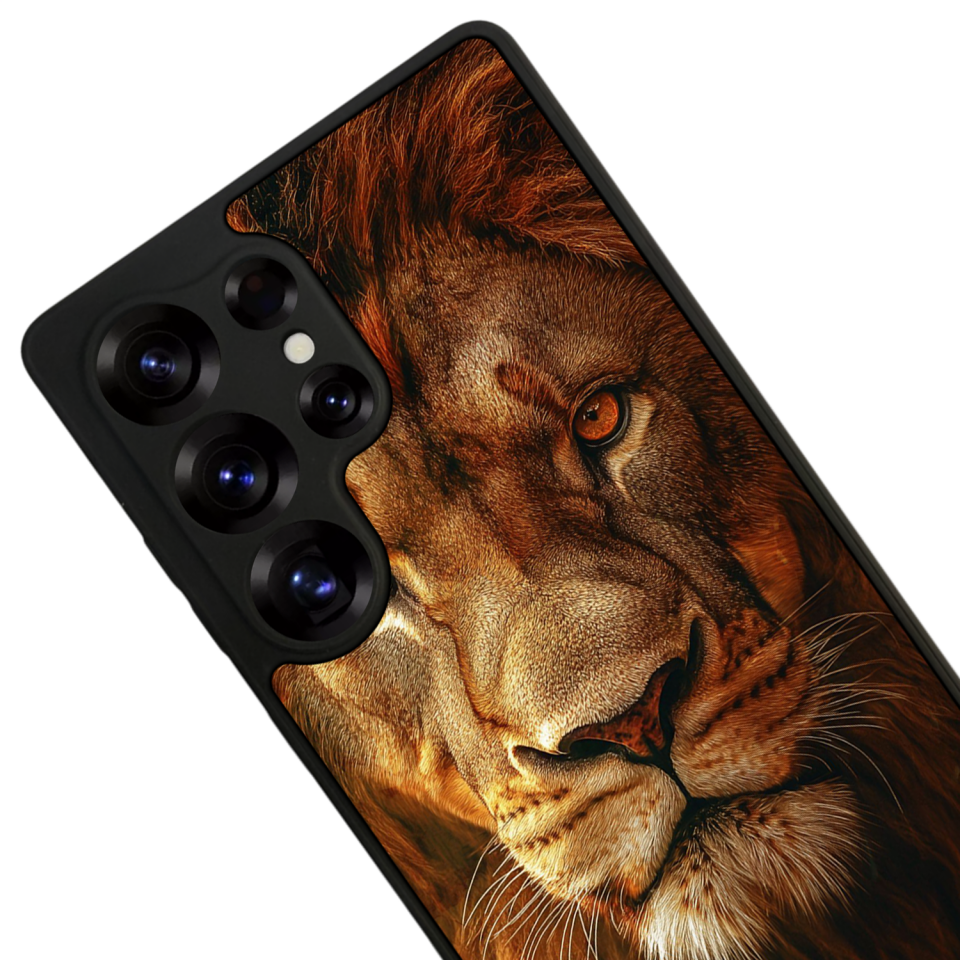 Samsung Galaxy S25 Ultra Uyumlu Aslan Tasarımlı Glossy Premium Kılıf