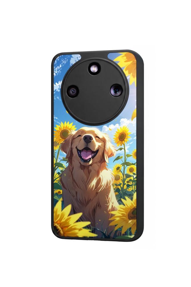 Honor Magic 8 Lite Uyumlu Golden Kopek Tasarımlı Glossy Premium Kılıf