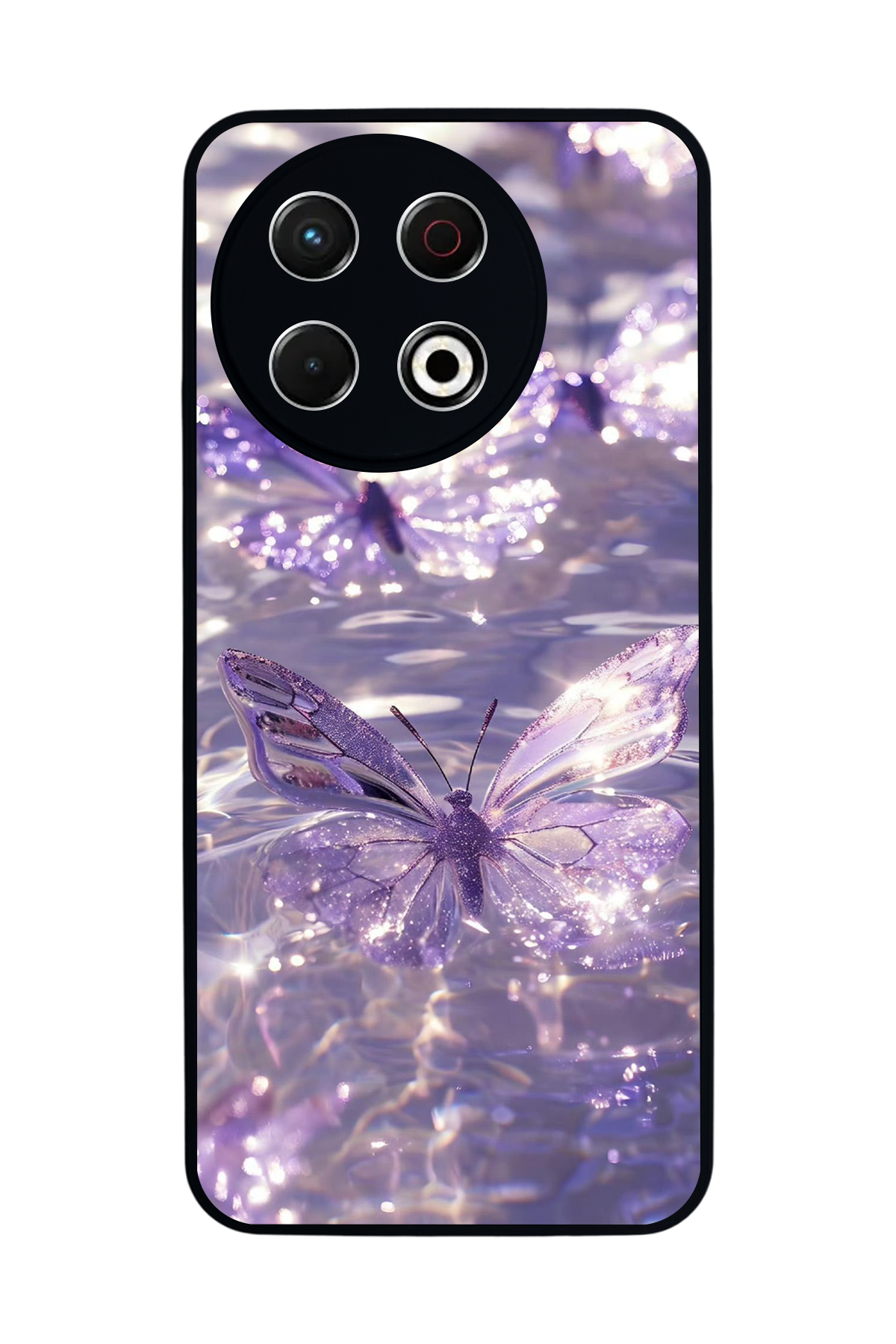 Tecno Spark 30 Pro Uyumlu Kelebek Tasarımlı Glossy Premium Kılıf