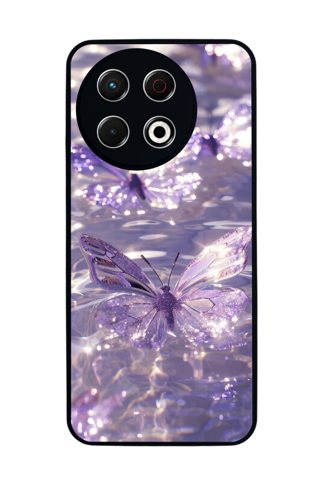 Tecno Spark 30 Pro Uyumlu Kelebek Tasarımlı Glossy Premium Kılıf