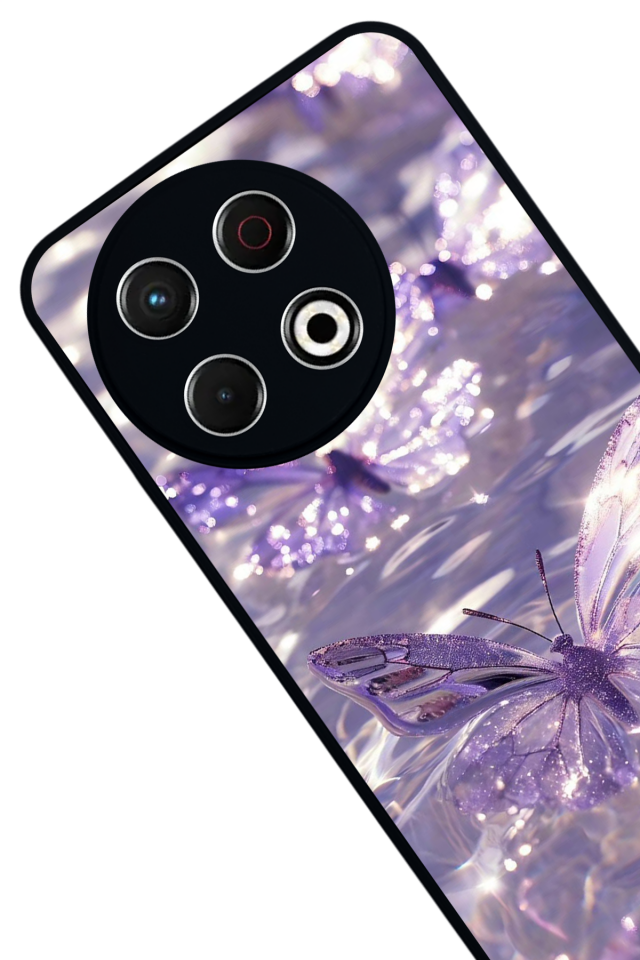 Tecno Spark 30 Pro Uyumlu Kelebek Tasarımlı Glossy Premium Kılıf