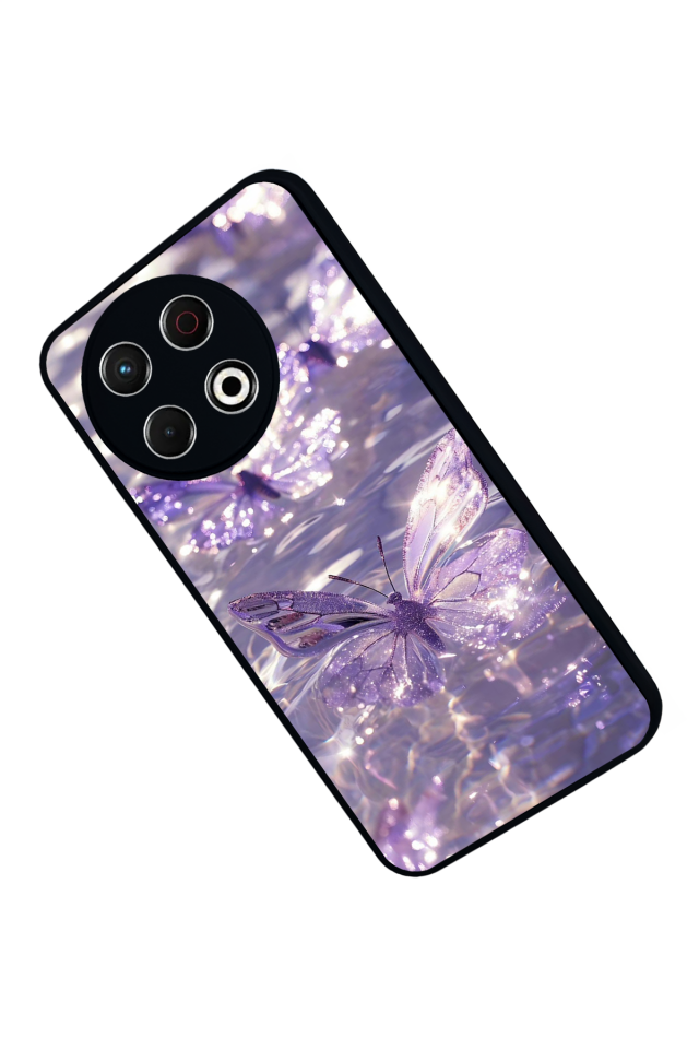 Tecno Spark 30 Pro Uyumlu Kelebek Tasarımlı Glossy Premium Kılıf