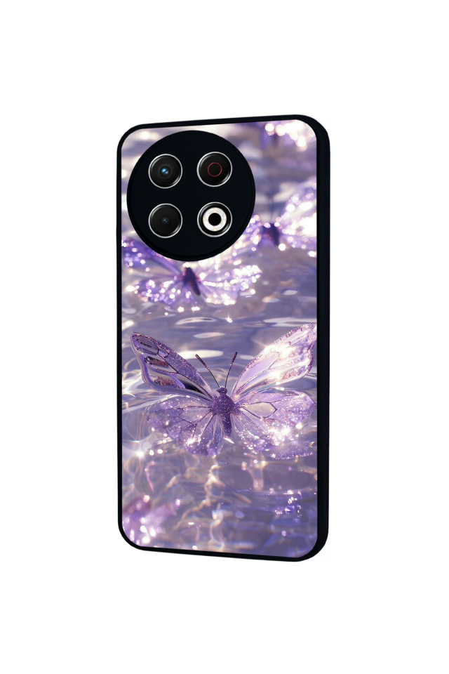 Tecno Spark 30 Pro Uyumlu Kelebek Tasarımlı Glossy Premium Kılıf