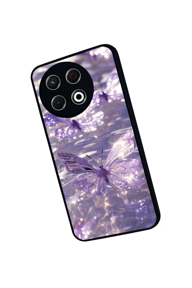 Tecno Spark 30 Pro Uyumlu Kelebek Tasarımlı Glossy Premium Kılıf