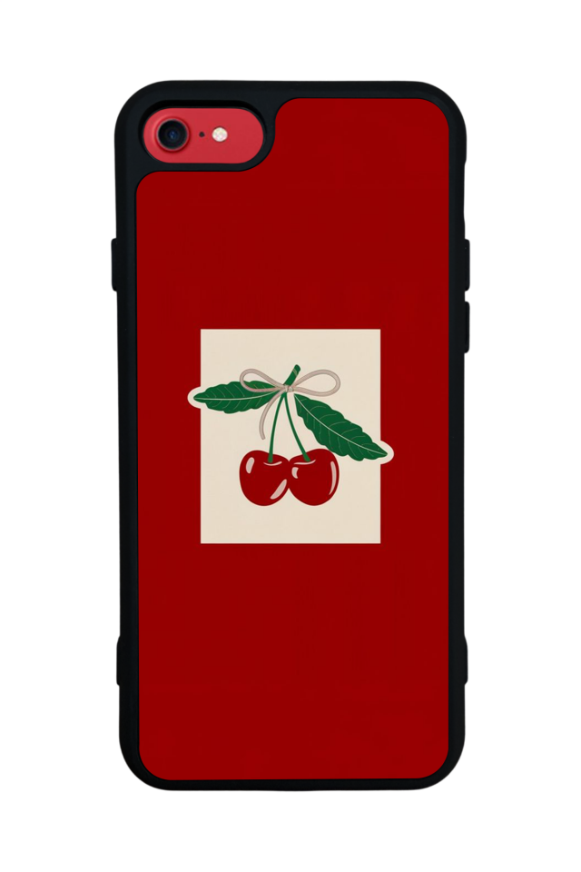 iPhone SE Uyumlu Kiraz Tasarımlı Glossy Premium Kılıf