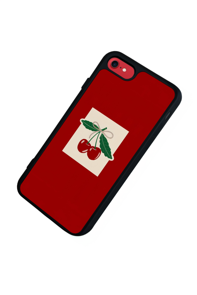 iPhone SE Uyumlu Kiraz Tasarımlı Glossy Premium Kılıf
